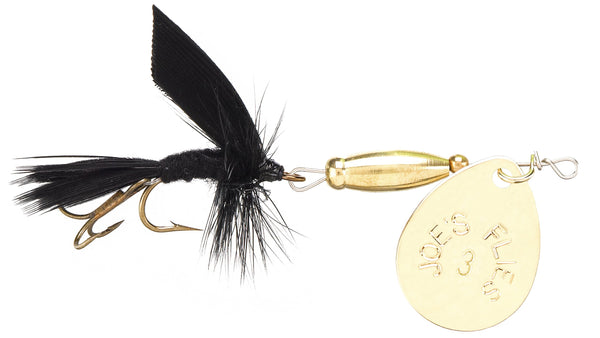 Fishslayer Tackle 3/8oz Clatter Jig / Spinners Fish Fry -- Black Body With  Gold Beads & A Gold Spinner 