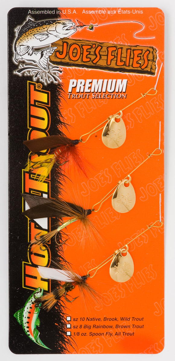 1/8oz - 3/16oz, (6 Pack) Variety Trout Bundle, 30$, Spin-X Designs Tackle,  Trout/Steelhead Spinners